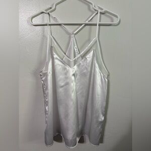 Elegant White Satin Women's Top